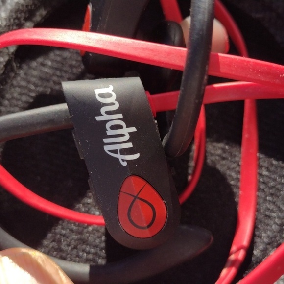 Alpha Black and Red wireless Bluetooth Earbuds with Case NWOT - Picture 3 of 4